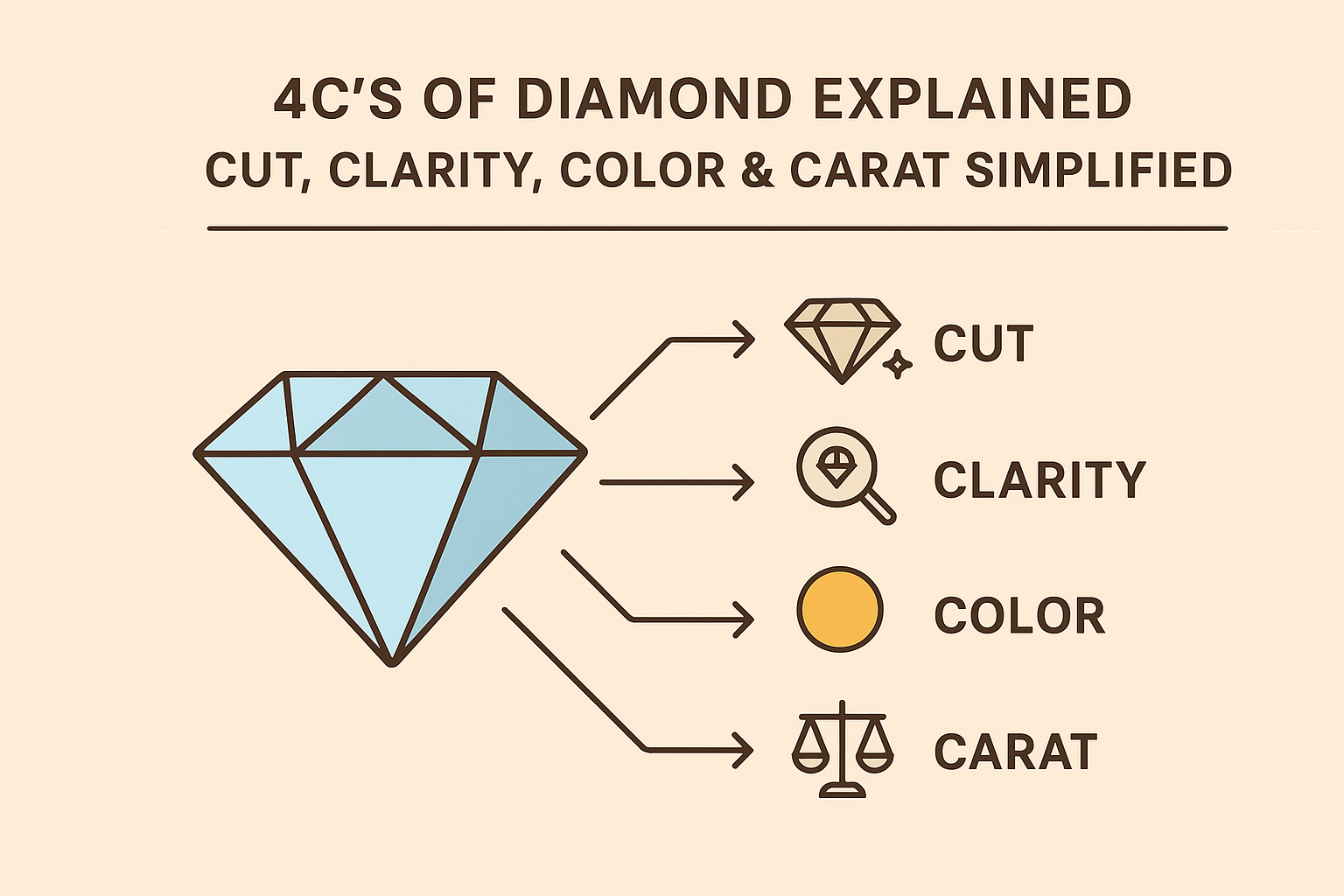 4C’s of Diamond Explained Cut, Clarity, Color & Carat Simplified