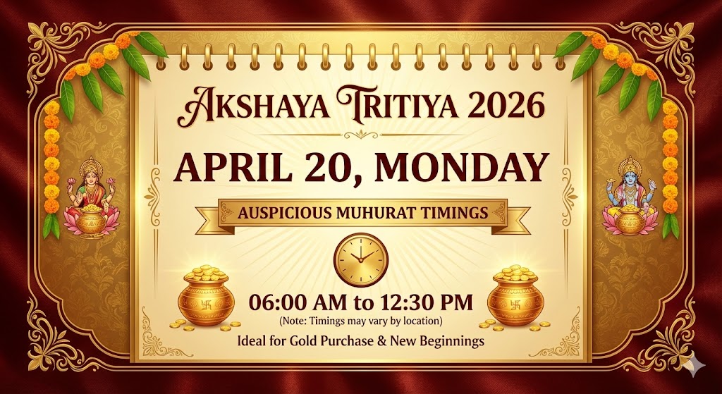 Akshaya Tritiya 2026 Date April 19 Puja Muhurat Timings Infographic